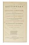 JOHNSON, SAMUEL. A Dictionary of the English Language.  2 vols.  1755